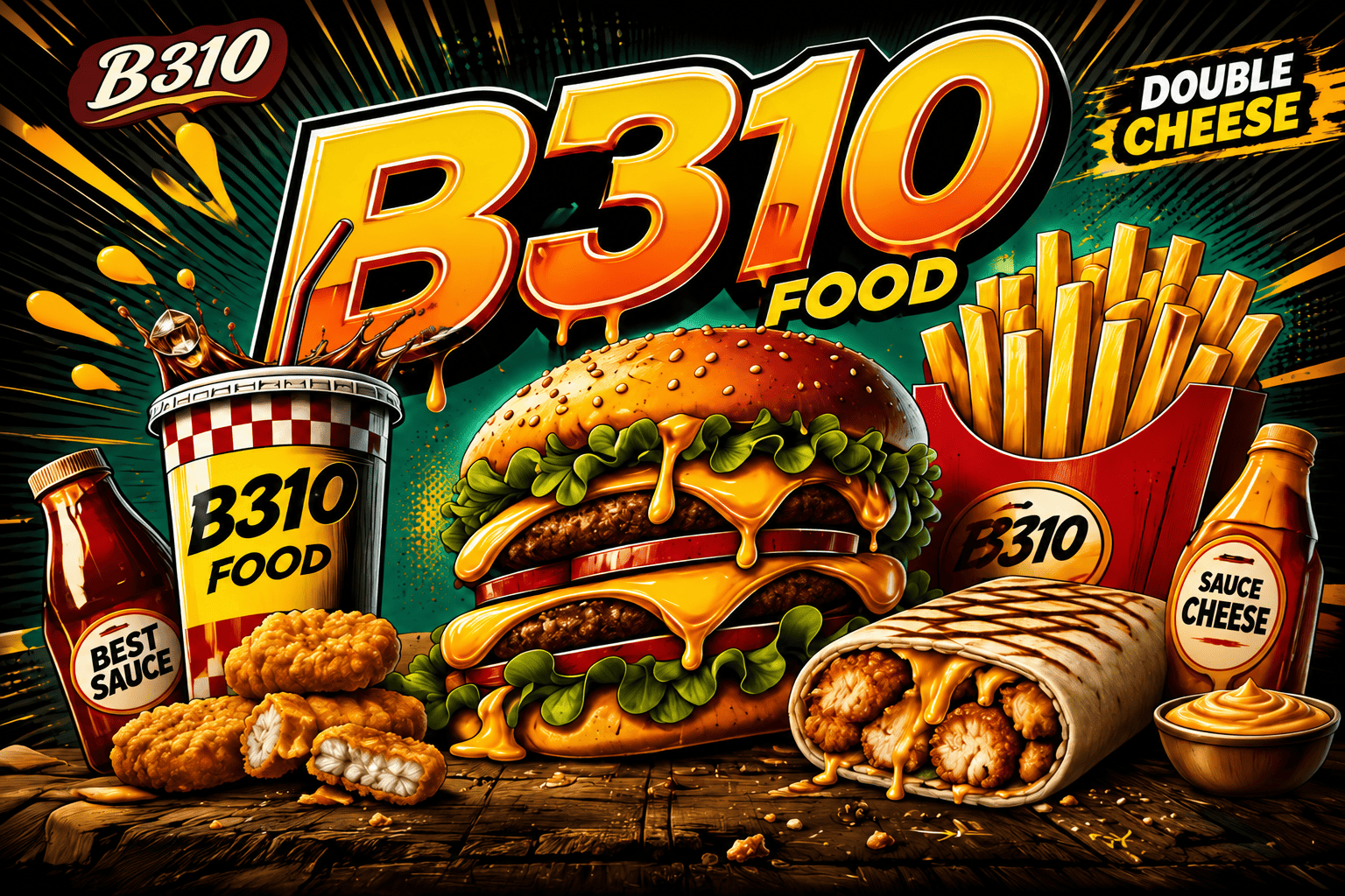 B310 FOOD — burgers, tacos, frites et desserts maison